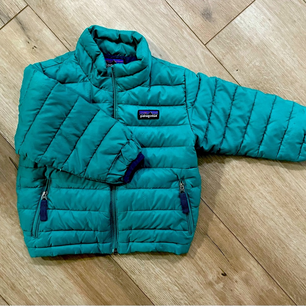 Toddler teal Patagonia puffer